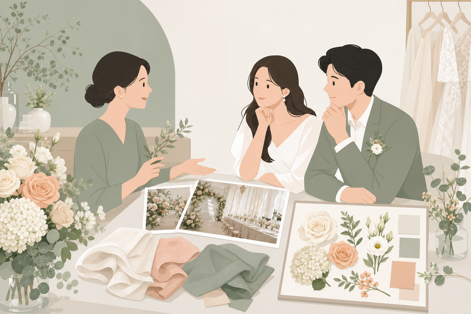 如何從場地、禮服色系與新人故事規劃婚禮花藝？