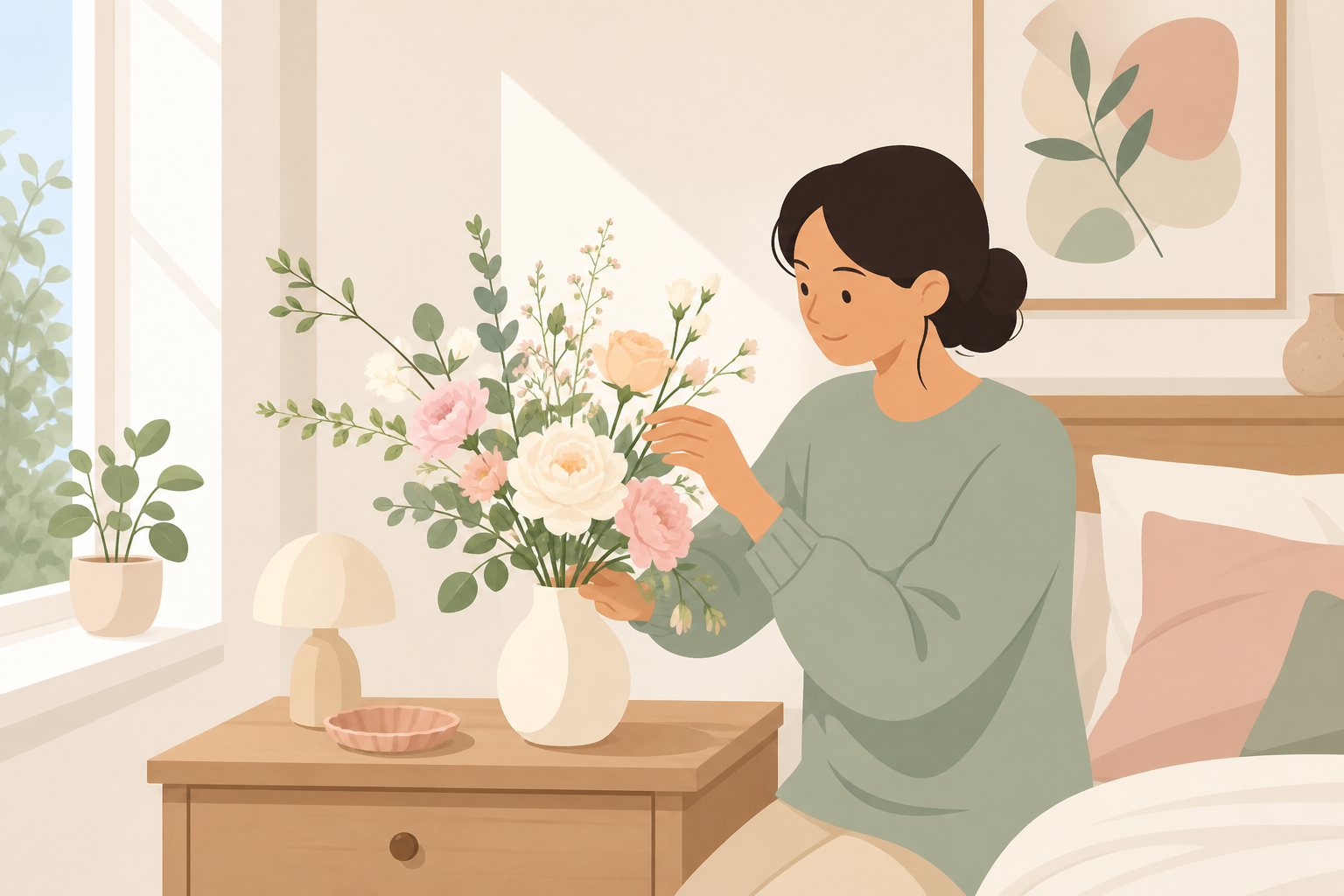 如何依照居家角落選擇日常花束尺寸與色調？